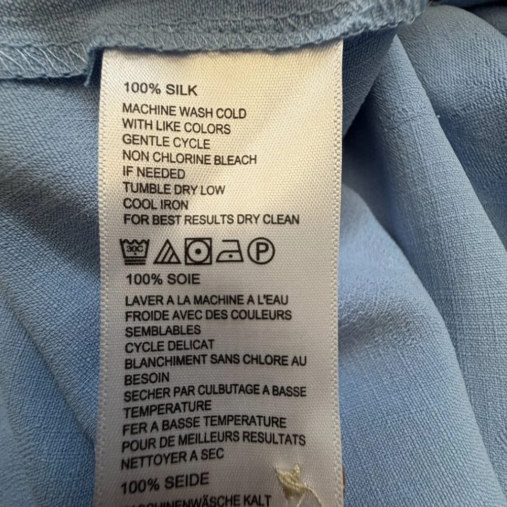 Tommy Bahama 100% Silk Shirt Mens‎ Sz M Light Blue Aloha Shadow Print